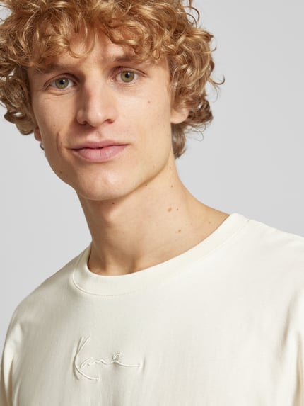 Karl Kani T-shirt z wyhaftowanym logo Beżowy 3