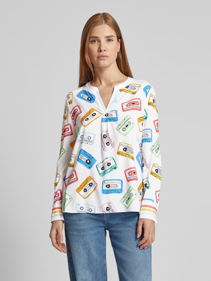 HERZENS Blusenshirt aus Seiden-Elasthan-Mix Offwhite 4