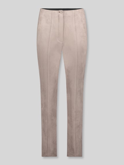 Betty Barclay Broek van imitatieleer met logodetail Taupe - 2