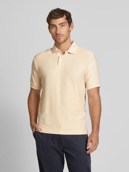 Selected Poloshirt mit kurzer Knopfleiste Modell 'JAY' Sand 4