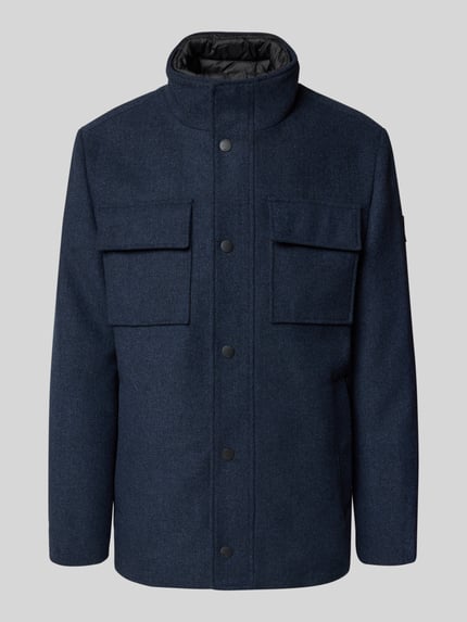 Tom Tailor Regular Fit Wollmantel mit abnehmbarem Innenkragen Blau 2