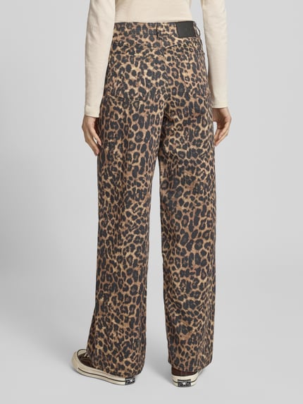 JJXX Wide leg broek met luipaardprint Model 'SARAH TOKYO' Zand - 5