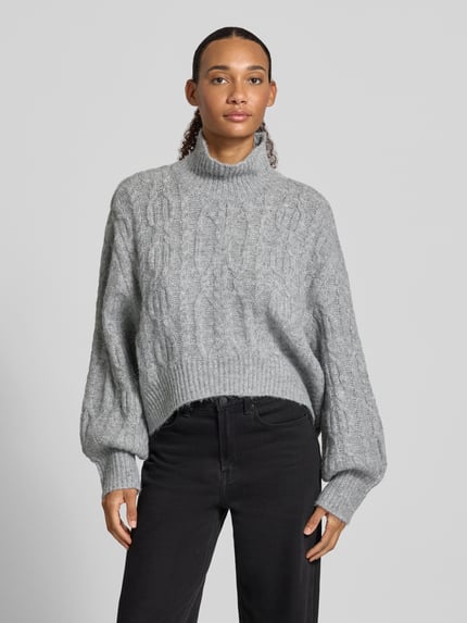 ONLY Pullover mit Zopfmuster-Struktur Mittelgrau 4