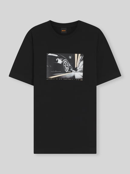 BOSS Orange męski t-shirt o kroju regular fit z czystej bawełny Czarny 2