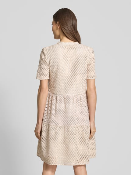 Jake*s Collection Knielanges Kleid mit Lochstickerei Offwhite 5