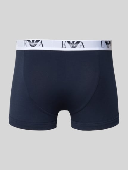 Emporio Armani Trunks im 3er-Pack mit Logo-Bund Dunkelblau 3
