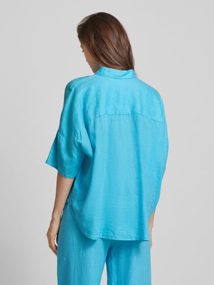 Emily Van den Bergh Leinenbluse mit durchgehender Knopfleiste Ocean 5