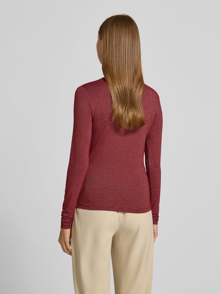 VERO MODA Regular fit shirt met lange mouwen van viscosemix, model 'LAVA' Donkerrood - 5