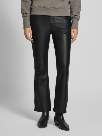 Zadig&Voltaire Flared leren broek in 5-pocketmodel, model 'PUSH CUIR LISSE' Zwart - 4