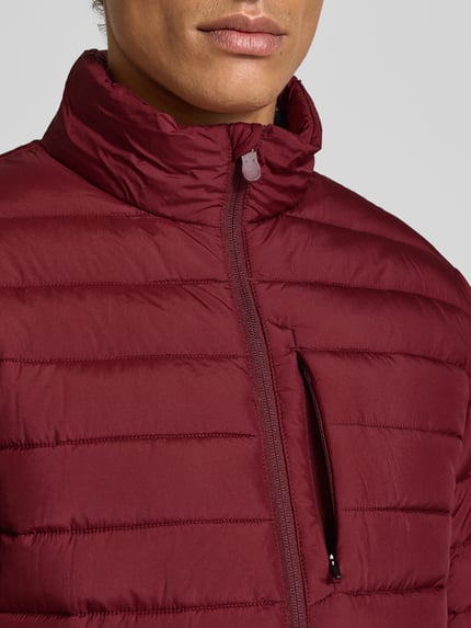 Save The Duck Gewatteerd jack met tweewegrits model 'ERION' Bordeaux - 3