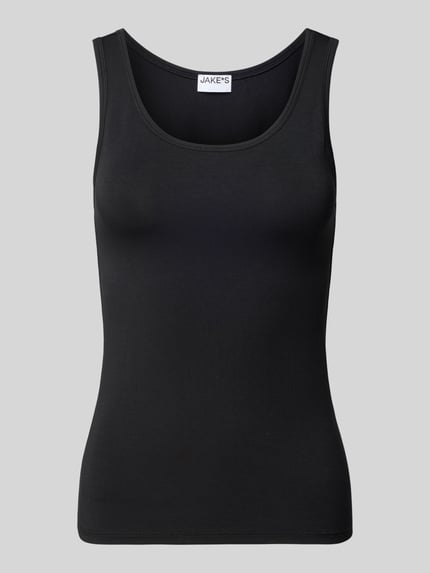 Jake*s Casual Slim Fit Top aus Modal-Mix Black 1