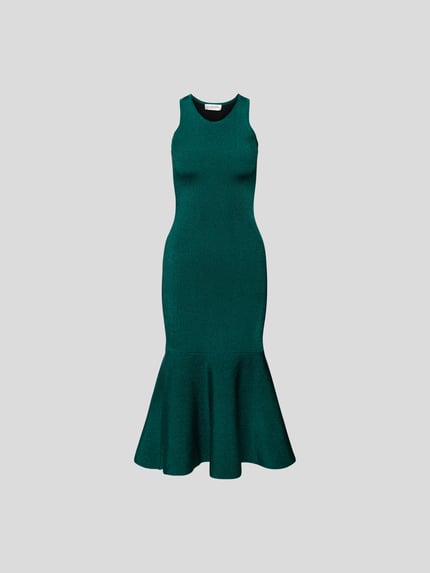 Victoria Beckham Midijurk in glanslook Donkergroen - 2