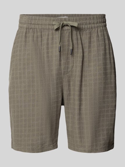 ONLY & SONS Regular Fit Shorts aus Viskose-Leinen-Mix Modell 'TEL LATHAM' Oliv 2