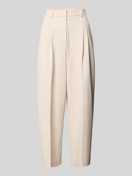 Productfoto, Straight Fit Cropped Hose mit Bügelfalten van Smith and Soul voor dames, materiaalmix met viscose, kort model, persplooien, crème kleur