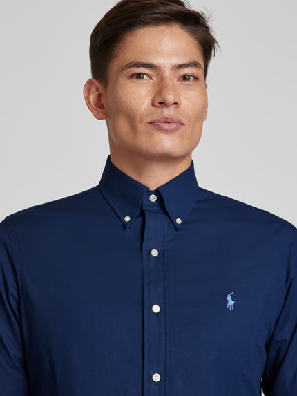 Polo Ralph Lauren Custom Fit Freizeithemd mit Logo-Stitching Marine 3