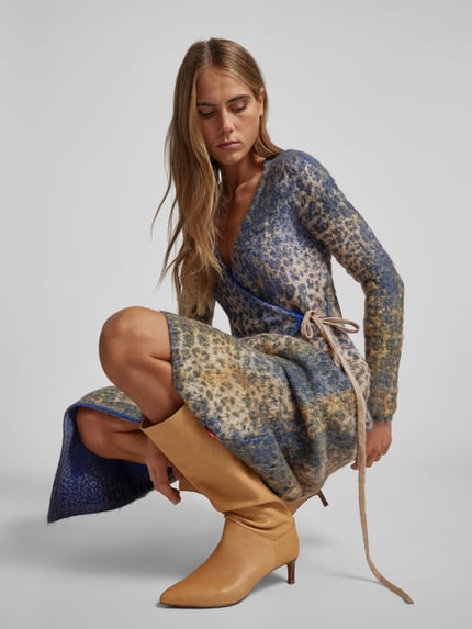 Diesel Midi-jurk met v-hals Blauw - 3