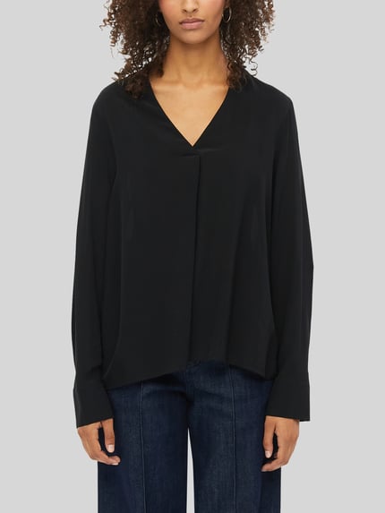 s.Oliver BLACK LABEL Langarmbluse mit Faltenfront Black 3
