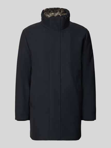 Produktfoto, Regular Fit Parka mit abnehmbarem Kunstfellbesatz Modell 'Flex' von Strellson, dunkelblau, glatte Oberfläche, Herren Parka von Strellson