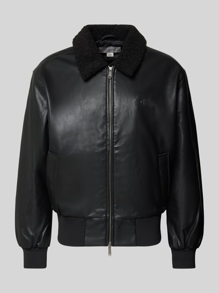 Regular Fit Jacke in Leder-Optik mit Umlegekragen Shop The Look MANNEQUINE