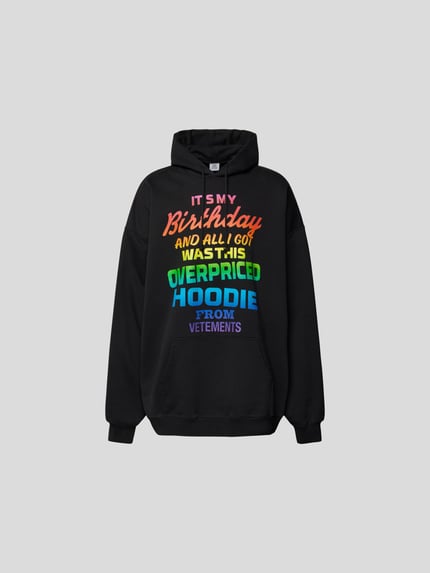 VETEMENTS hoodie met contrasterende labelprint Zwart - 2