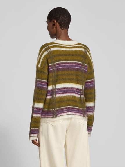 YAS Strickpullover im Allover-Look Modell 'CHEA' Oliv 5