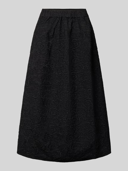 Produktfoto, spódnica midi w linii a z wzorem na całej powierzchni, model 'ROSIE' od Copenhagen Muse, elastyczny pas, szerokość w rozmiarze S: 37 cm, całkowita długość: 82 cm