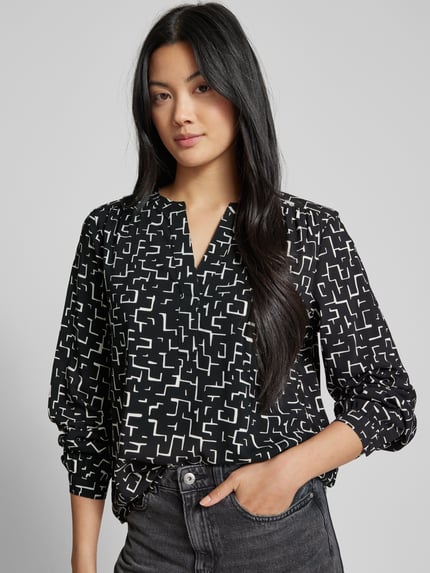 Street One Blouseshirt met V-hals Zwart - 3