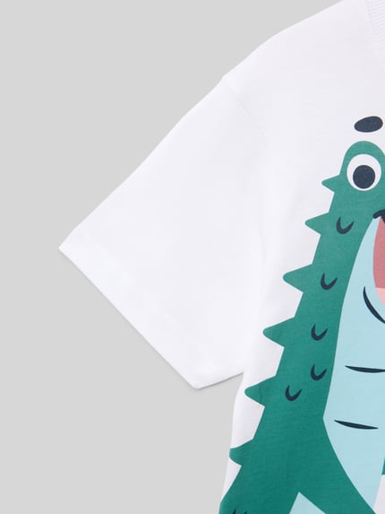 NAME IT T-Shirt mit Motiv-Print Modell 'HELGE' Weiss 2