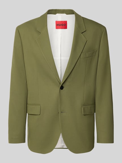 Produktfoto, olivgrünes Regular Fit Sakko mit Viskose-Anteil Modell 'Karlo243X' von HUGO, glatte Textur, Herren Sakko von HUGO