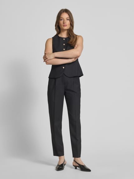 Marc Cain Feminine Fit Anzughose mit Bügelfalten Black 1