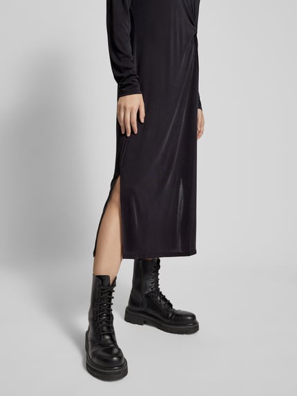 PIECES Midi-jurk met ronde hals, model 'ANORA' Zwart - 3