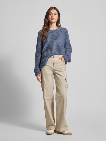 VERO MODA Extra Long Wide Fit Cargohose mit hoher Taille Modell 'TESSA' Beige 1