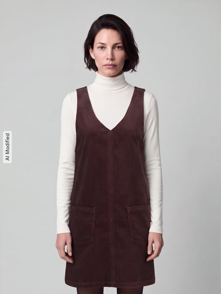 Marc O'Polo DENIM Minikleid aus Baumwoll-Mix Dunkelbraun 4