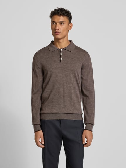 Cruna Strickpolo aus reiner Wolle Taupe 4
