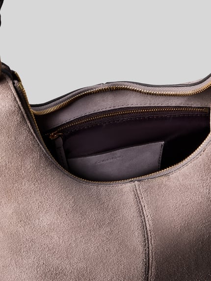 CK Calvin Klein Henkeltasche aus echtem Leder mit Label-Prägung Taupe 4
