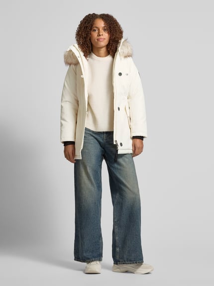 ONLY Taillierter Parka mit Kunstfellbesatz Modell 'IRIS' Offwhite 1