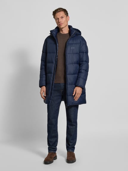 BOSS regular fit gewatteerd jack met labelprint model 'CIKER' Marineblauw - 1