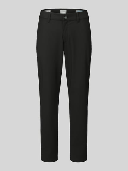 Produktfoto, schwarze Tapered Fit Stoffhose mit Viskose-Anteil Modell 'Phil' von Brax, glatte Textur, Herren Gerade Hose
