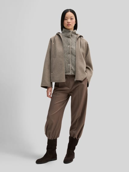 Marc O'Polo Relaxed Fit Kurzmantel mit Kapuze Taupe 1