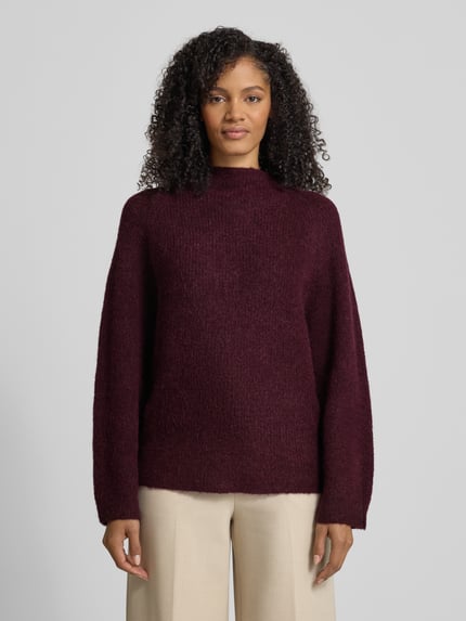Selected Relaxed fit gebreide pullover van wolmix, model 'SIA' Prune - 4