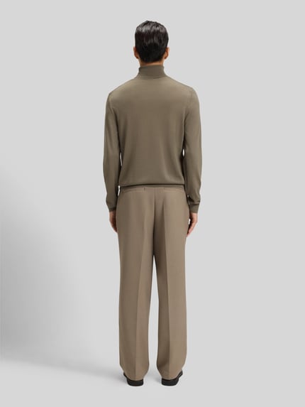 BOSS Regular fit coltrui van pure scheerwol, model 'MUSSO' Leem - 5