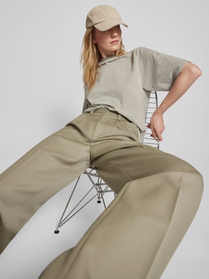 Anine Bing Stoffen broek met steekzakken Kaki - 3