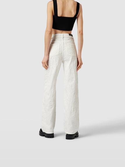 Iro Jeansy o kroju relaxed fit z fakturowanym wzorem Biały 5