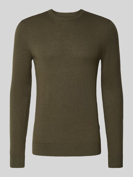 Blend Strickpullover mit Rundhalsausschnitt Modell 'BAGGE' Oliv 2