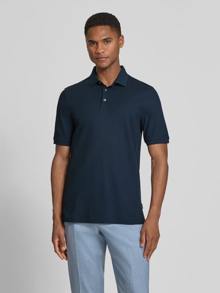 bugatti Slim Fit Poloshirt mit Strukturmuster Marine 4
