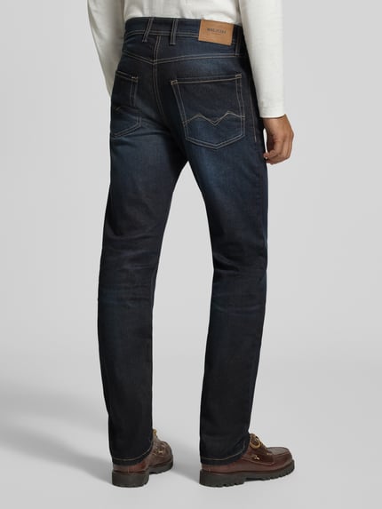 MAC Jeansy o kroju straight fit z mieszanki bawełny model 'ARNE' Ciemnoniebieski 5