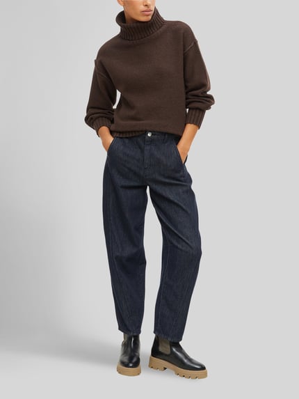 s.Oliver RED LABEL Pullover mit Rollkragen und Label-Detail Dunkelbraun 1