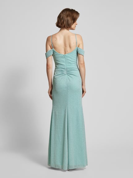 Mascara Schmales Abendkleid mit Raffungen Mint 5