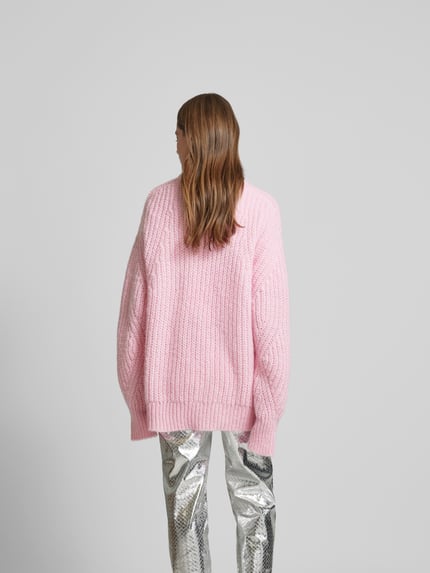 ROTATE Oversized pullover met labelprint Roze - 5