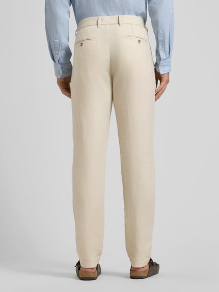 Marc O'Polo Tapered linnen broek met riemlusjes model 'OSBY JOGGER' Zand - 5